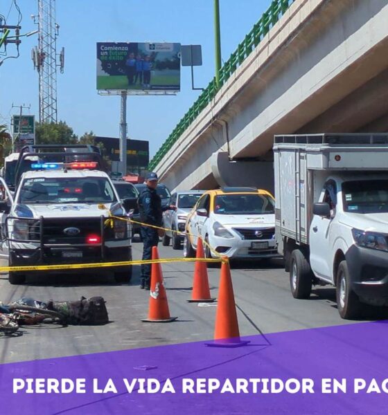 Supervía Colosio en Pachuca, con policías y ambulancias en el lugar del accidente.