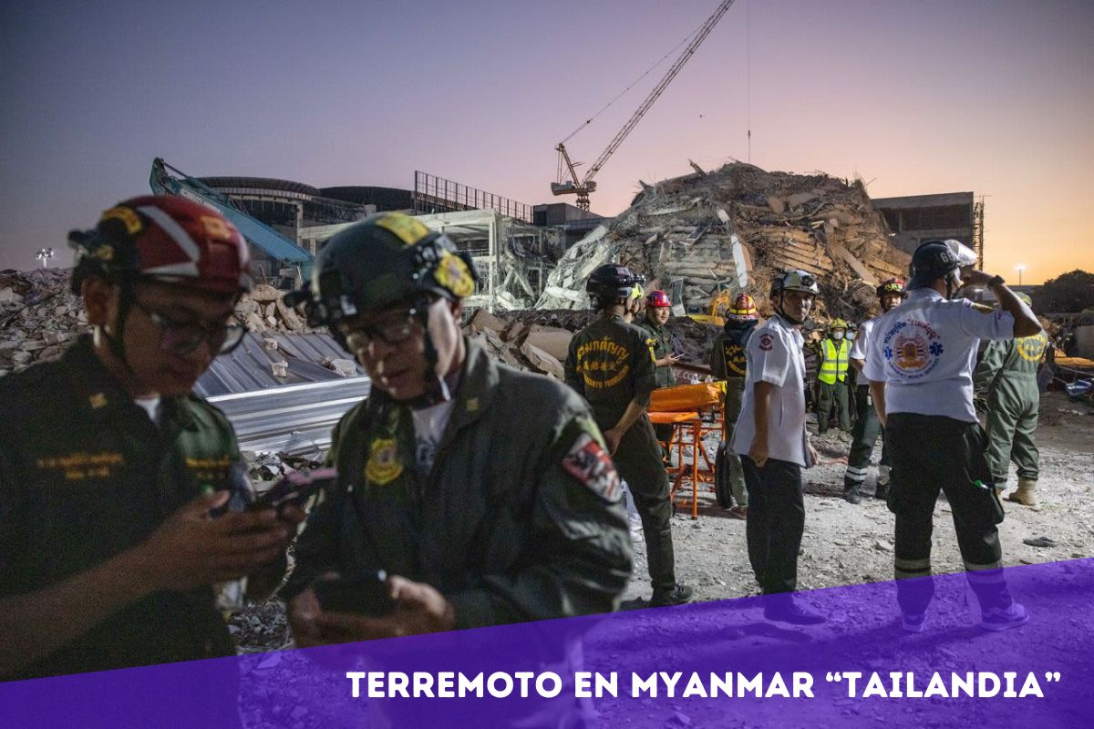 Edificio derrumbado en Bangkok tras terremoto en Myanmar