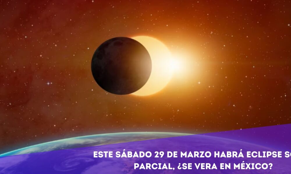 Eclipse solar parcial sobre paisaje mexicano con persona usando lentes especiales