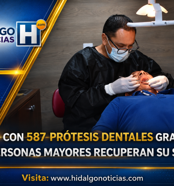 Prótesis dentales gratuitas en Hidalgo entregadas a personas mayores por el IAAMEH.